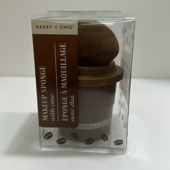 Classy + Chic Brown Makeup Sponge with Mini Breathable Coffee Cup Case - Picture 2 of 3